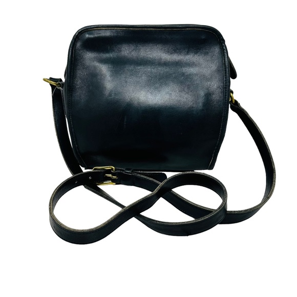 Coach Handbags - Coach vintage black leather crossbody bag made in USA